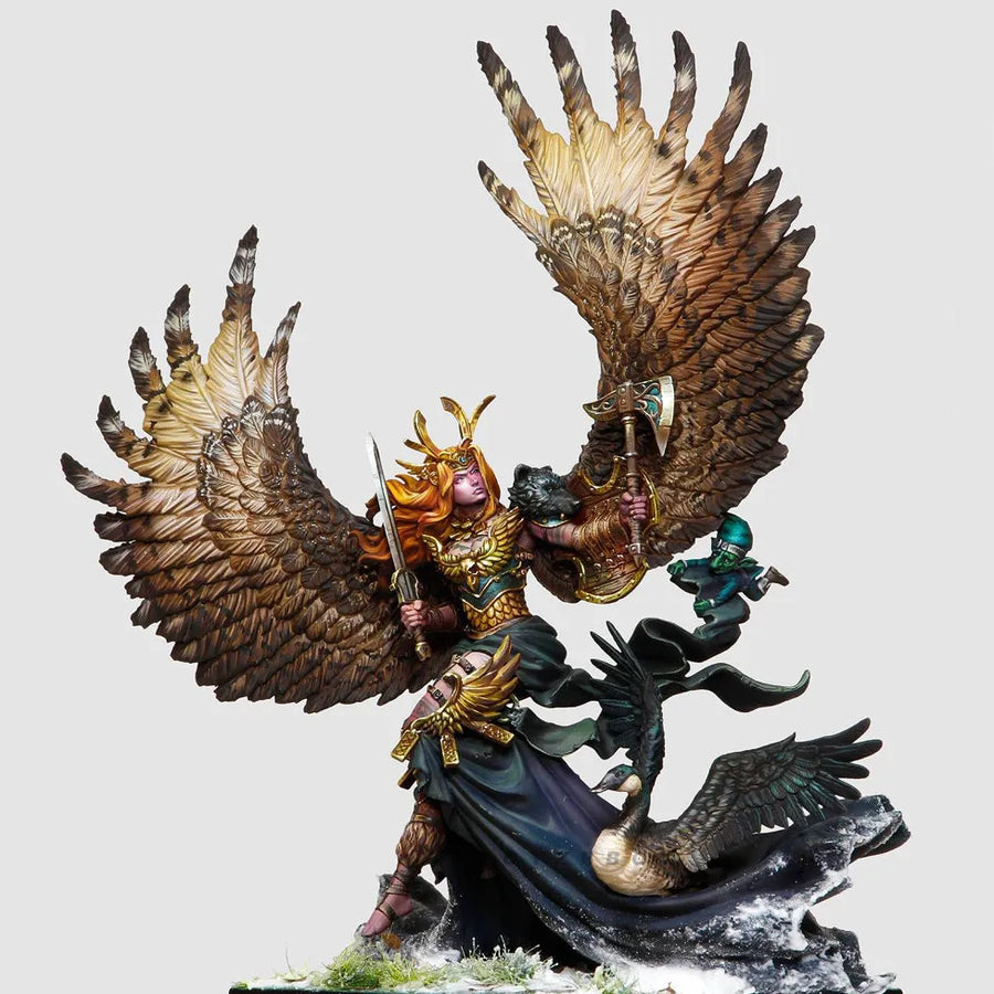 Winged Demon Warrior with Rainbow Feathers 38mm Resin Figure Kit - 38mm resin model view 2