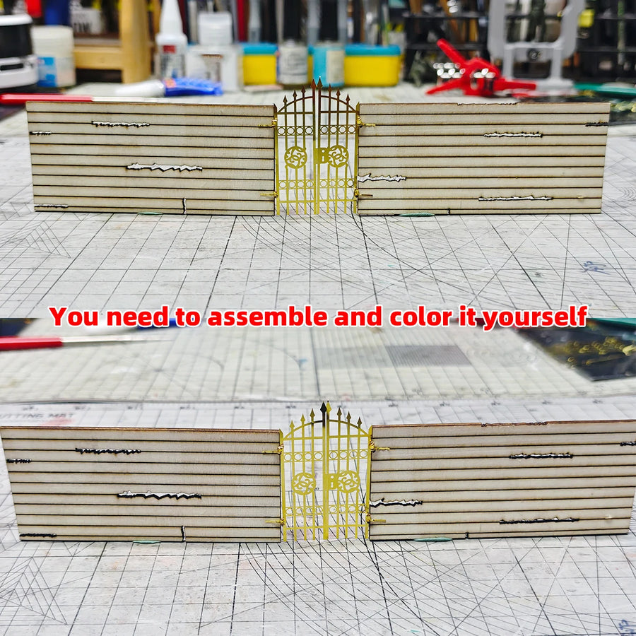Ornamental Double Gate 1:35 Resin Architectural Diorama Accessory Kit - 1/35 resin model view 3