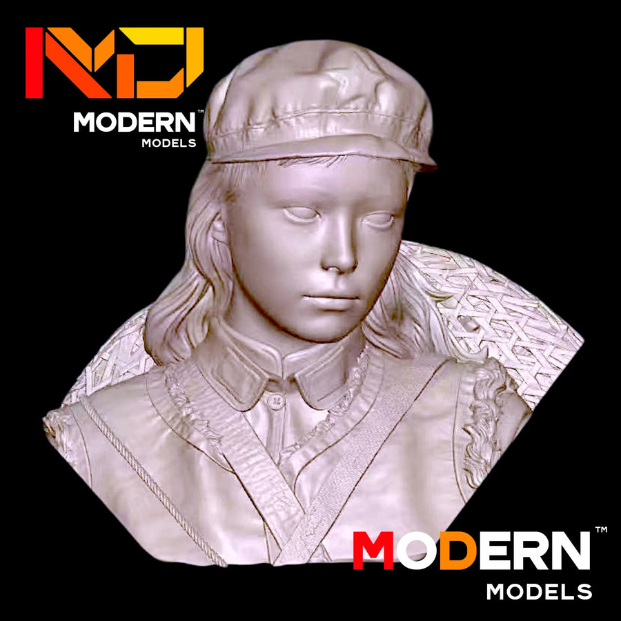 Chinese Red Army Female Soldier 1928-1937 1/10 Resin Bust - 1/10 resin model view 2