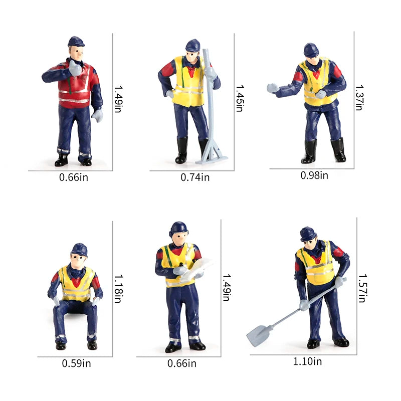 Modern Road Workers with Hi-Vis Vests and Tools 1/50 Resin Figure Set - resin model view 5