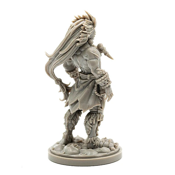 Barbarian Warrior with Long Hair 38mm Resin Figure Kit - 38mm resin model view 2