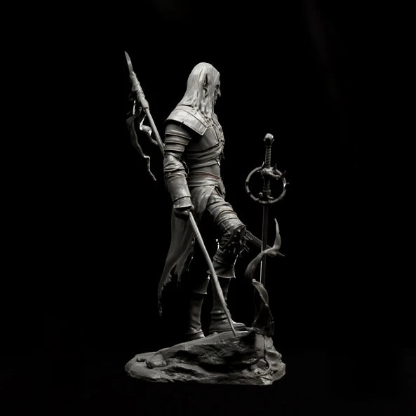 Dark Elf Warrior with Dual Swords 1/24 Resin Figure Kit - 1/24 resin model view 6