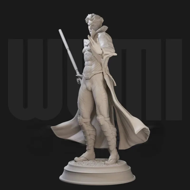 Fantasy Male Warrior with Staff 1/24 Scale Resin Figure Kit - resin model view 2
