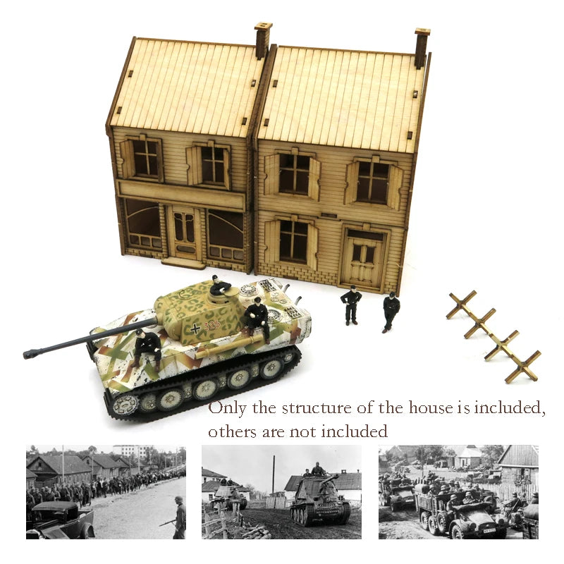 1/72 Scale European Rural Farmhouse Wooden Assembly Model Kit - 1/72 resin model view 3