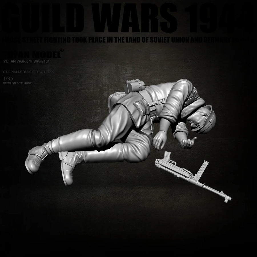 Soviet Soldier in Combat Gear 1/35 Resin Figure Kit - 1/35 resin model view 3