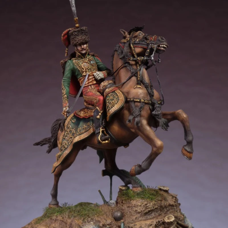 Napoleonic Cavalry General on Rearing Horse 1/32 Resin Figure - 1/32 resin model view 2