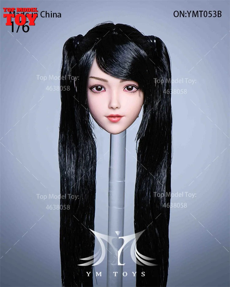 1/6 Scale Female Head Sculpt with Braided Hair - Resin Figure Accessory - 1/6 resin model view 4