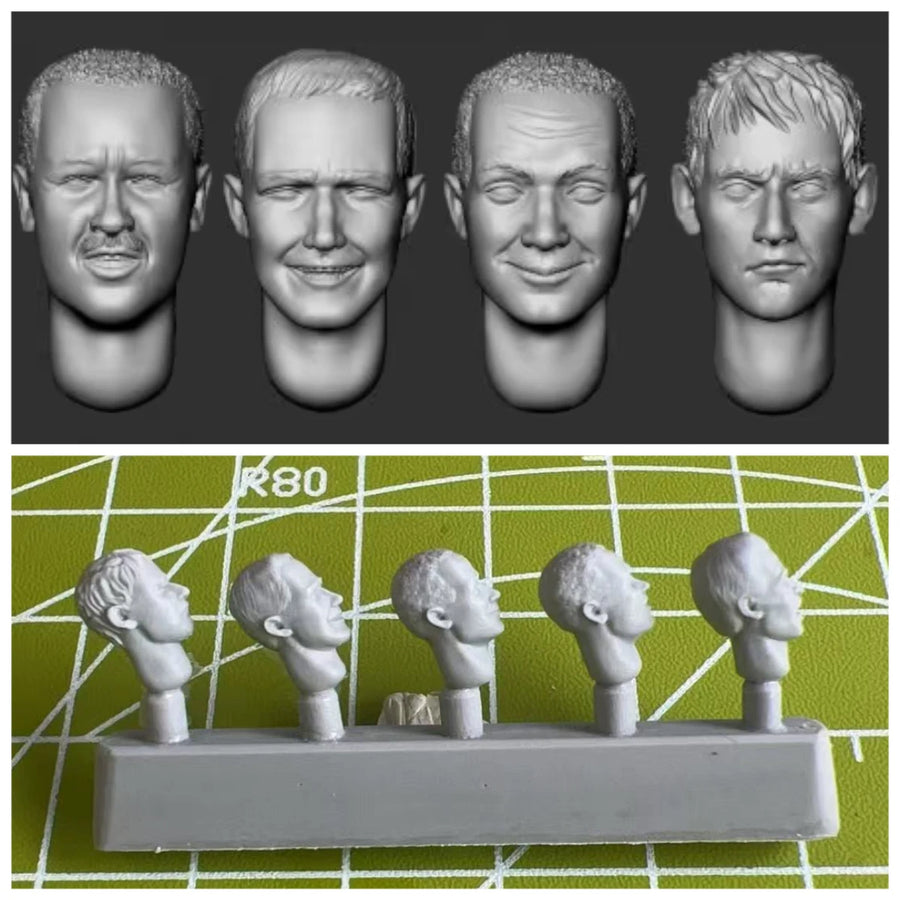 1/35 Scale Military Soldier Head Variants Resin Model Kit - 1/35 resin model view 2