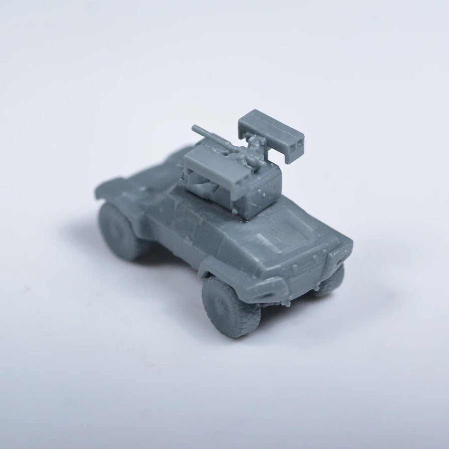 Sci-Fi Wheeled Armored Vehicle with Dual Weapon Turret 1/87 Scale Resin Kit - resin model view 3
