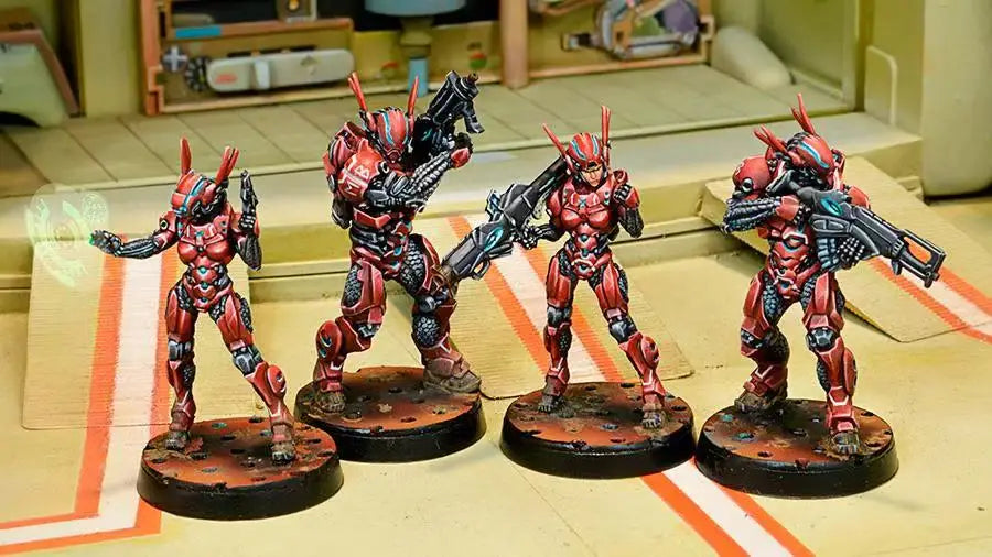 Nomads Mobile Brigadas Red Armored Operatives Resin Figure Set - resin model view 5