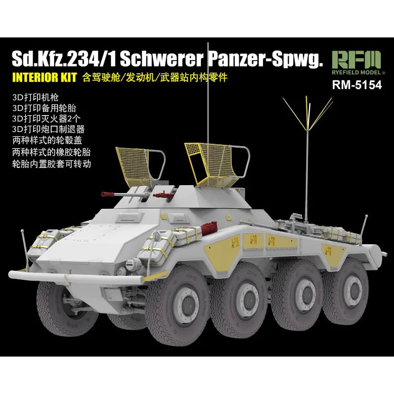 WWII German Sd.Kfz.234/1 Armored Car 1/35 Resin Model Kit - 1/35 resin model view 4