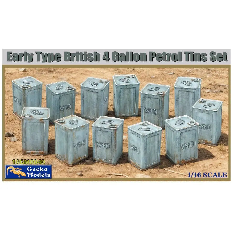 Early Type British 4 Gallon Petrol Tins Set 1/16 Resin Model Kit - 1/16 resin model view 2