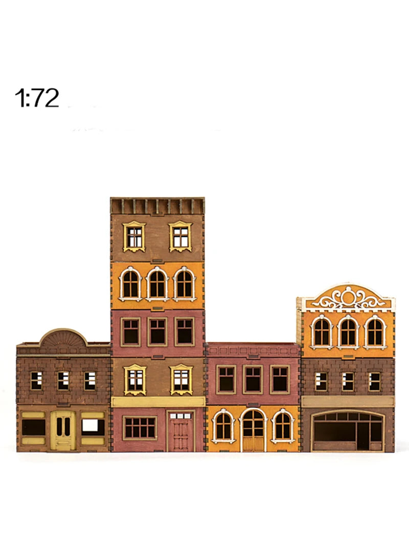 1:72 European Town Row Shop Buildings Resin Terrain Diorama Kit - 1/72 resin model view 2