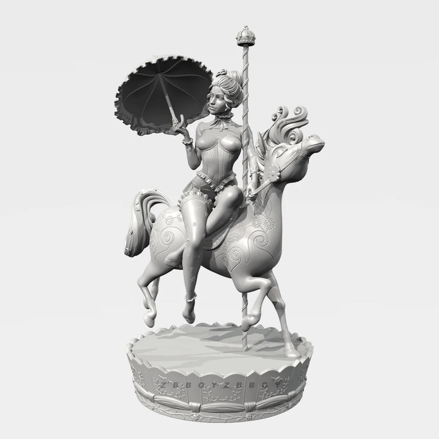 Fantasy Warrior Woman on Winged Horse 38mm Resin Figure Kit - 38mm resin model view 2