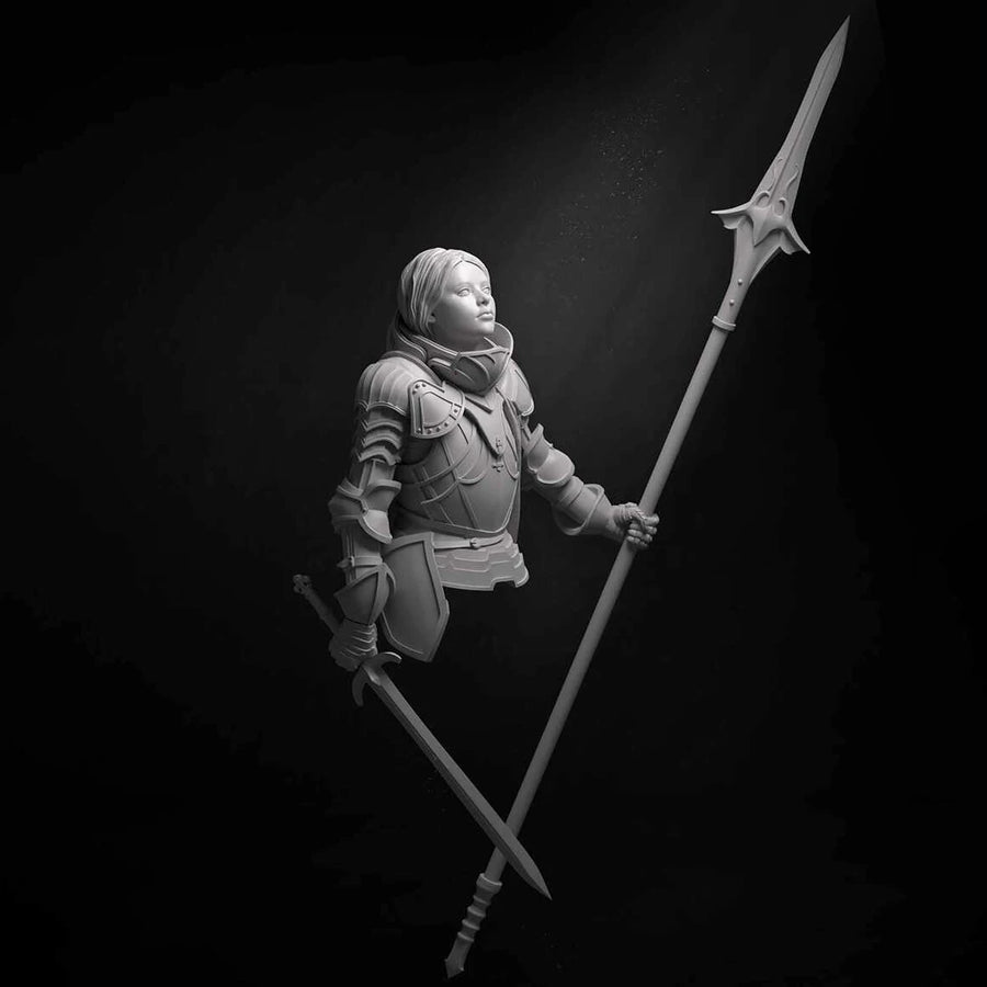 Medieval Knight Joan of Arc 1/10 Resin Bust Kit - 1/10 resin model view 4