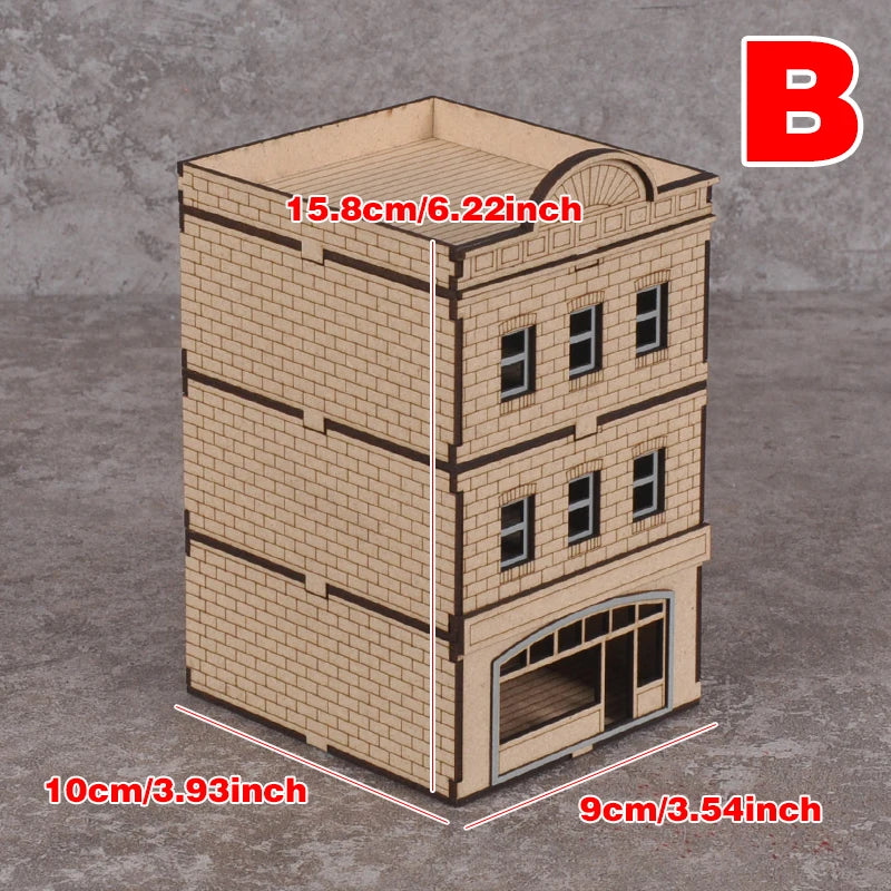 European Brick Townhouse Shop Building 1/72 Resin Terrain Kit - 1/72 resin model view 3