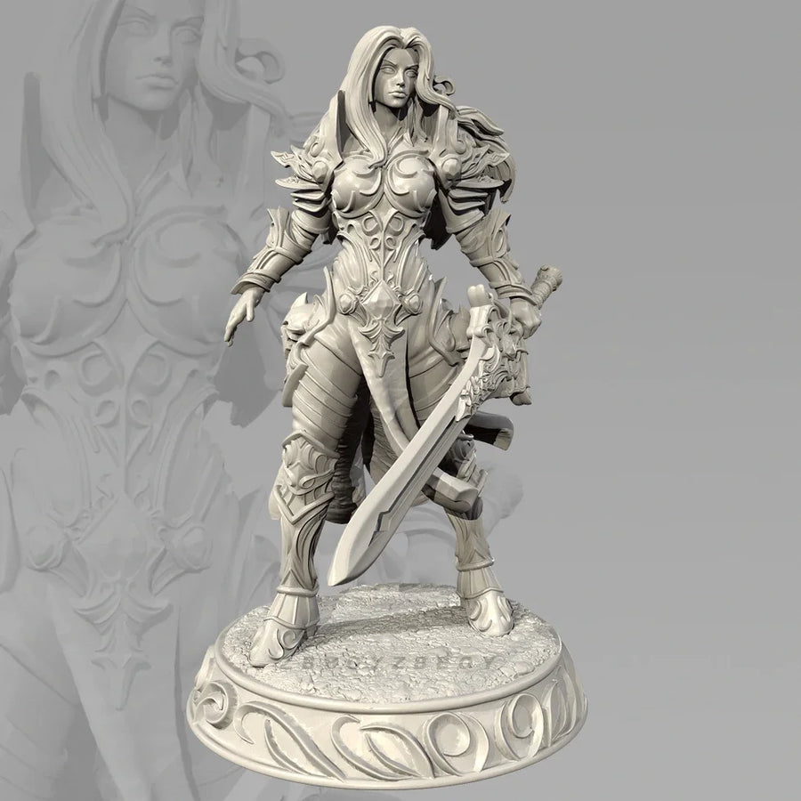Female Warrior Dual Sword Fighter 30mm Resin Figure Kit - 30mm resin model view 3