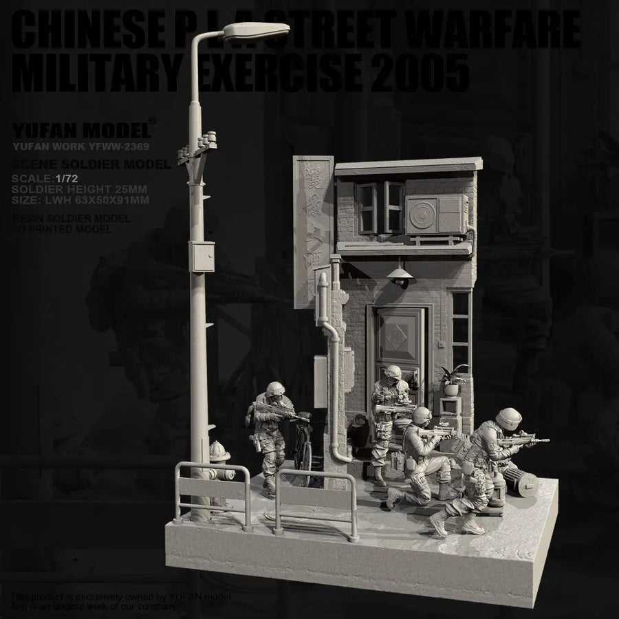 Chinese PLA Urban Warfare Military Exercise 2005 1/72 Resin Diorama Kit - 1/72 resin model view 2