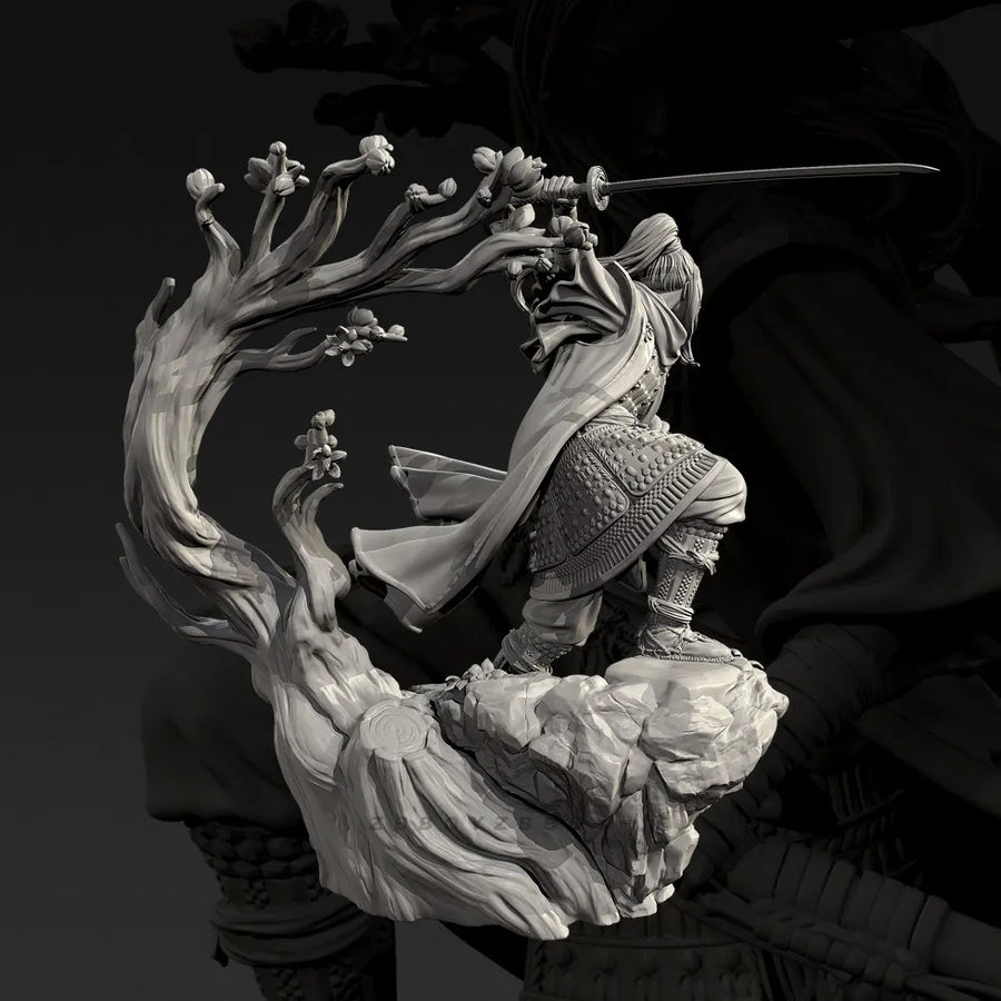 Female Samurai Warrior 55mm Resin Figure Kit - 55mm resin model view 3