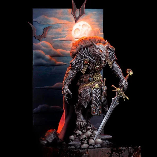 Demon Warlord with Flaming Sword 1/24 Resin Figure Kit - 1/24 resin model view 3
