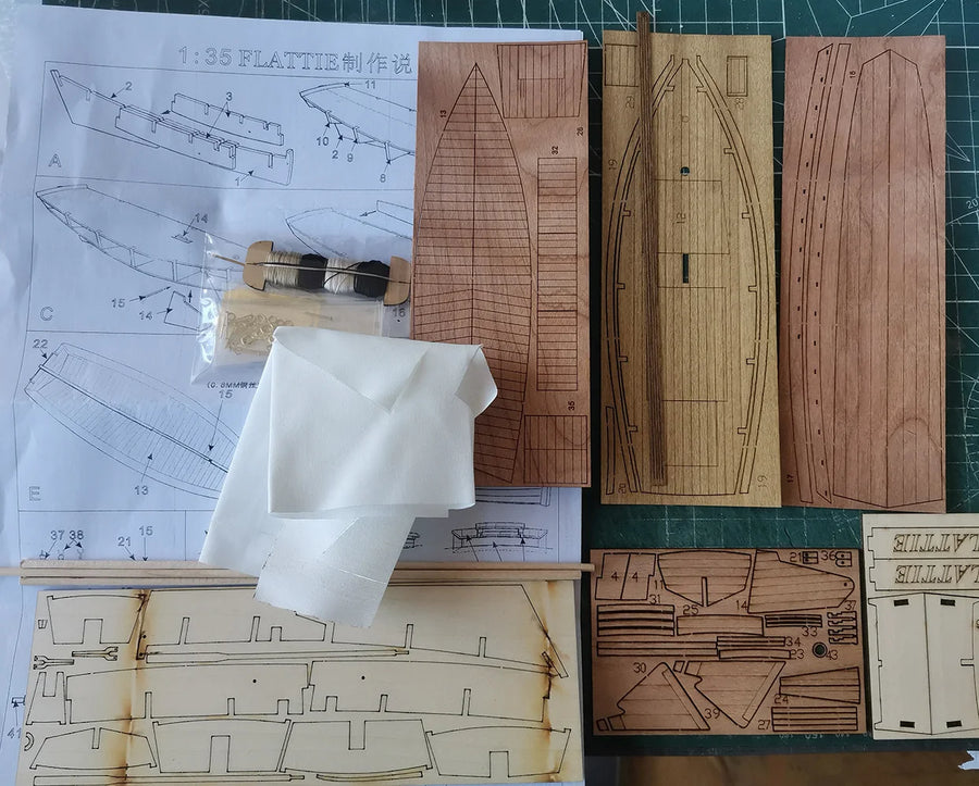 Historical Sailing Fishing Vessel Single Mast 1/35 Wooden Ship Model Kit - resin model view 2