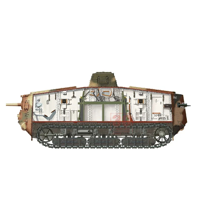 German A7V Tank Krupp 1/35 Resin Model Kit - 1/35 resin model view 5