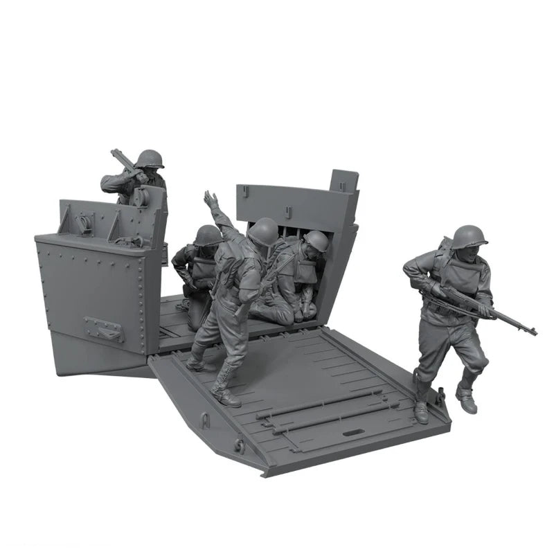 WWII Allied Soldiers Landing Craft Diorama 1/35 Resin Figure Set - 1/35 resin model view 3