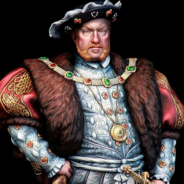 Tudor King Henry VIII 1/12 Scale Resin Bust Figure - 1/12 resin model view 2
