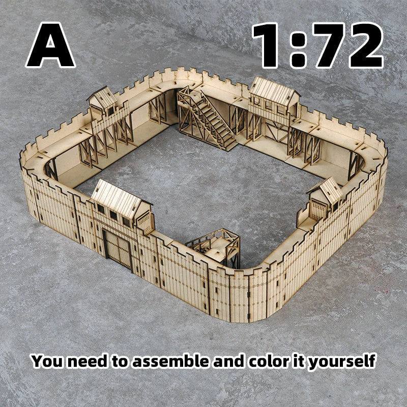 Medieval Wooden Palisade Fort 1:72 Resin Terrain Diorama Kit - 1/72 resin model view 4