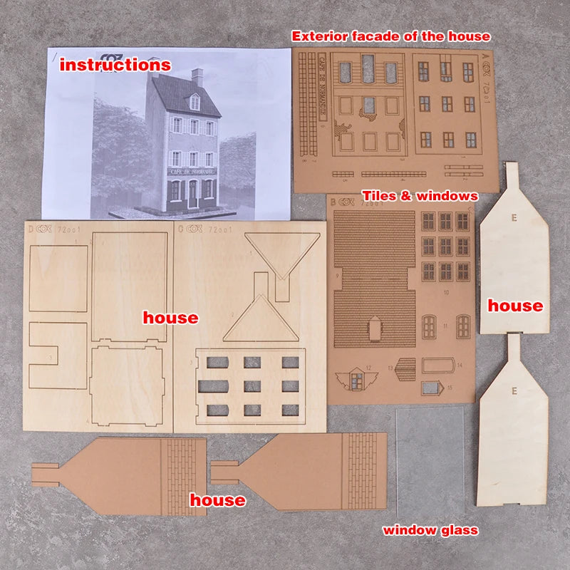 European Cafe Building Townhouse 1/72 Resin Terrain Diorama Kit - 1/72 resin model view 6