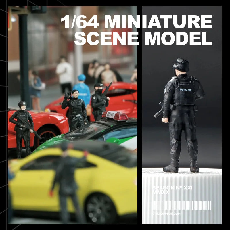 Special Police Tactical Unit Officer 1/64 Resin Figure Set - 1/64 resin model view 4
