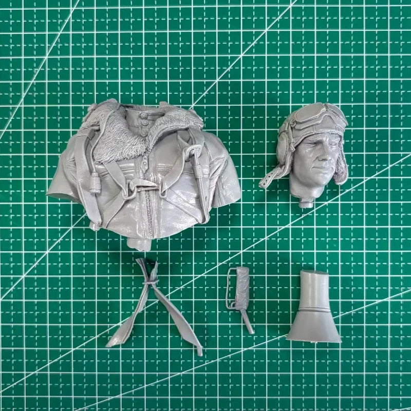 WWII Soviet Fighter Pilot 1/10 Scale Resin Bust - 1/10 resin model view 5