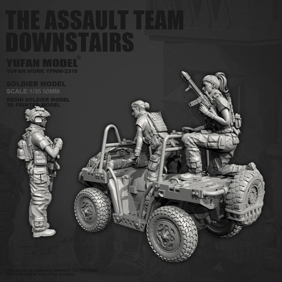Modern Assault Team with Military Vehicle 1/35 Resin Figure Kit - 1/35 resin model view 6