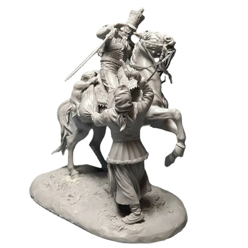 Ottoman/Napoleonic Era Mounted Warrior & Attendant 54mm Resin Figure Set - resin model view 4