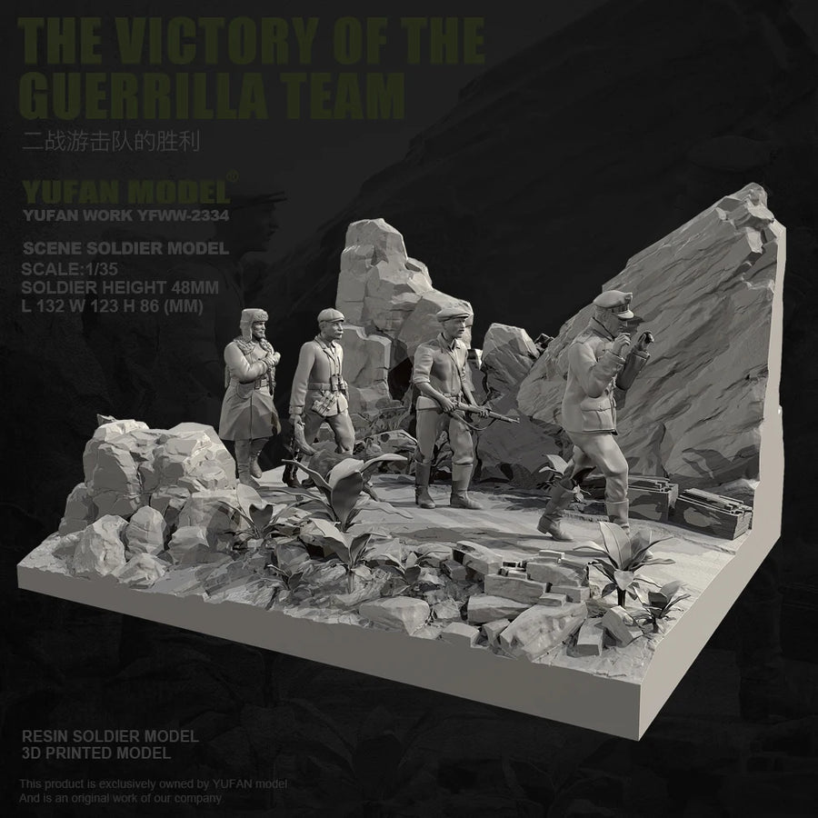 Guerrilla Team Victory Diorama 1/35 Resin Military Figure Kit - 1/35 resin model view 5