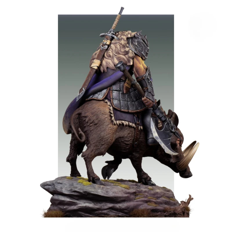 Orc Cavalry Warriors on Rhino Mount 75mm Resin Figure Kit - 75mm resin model view 4