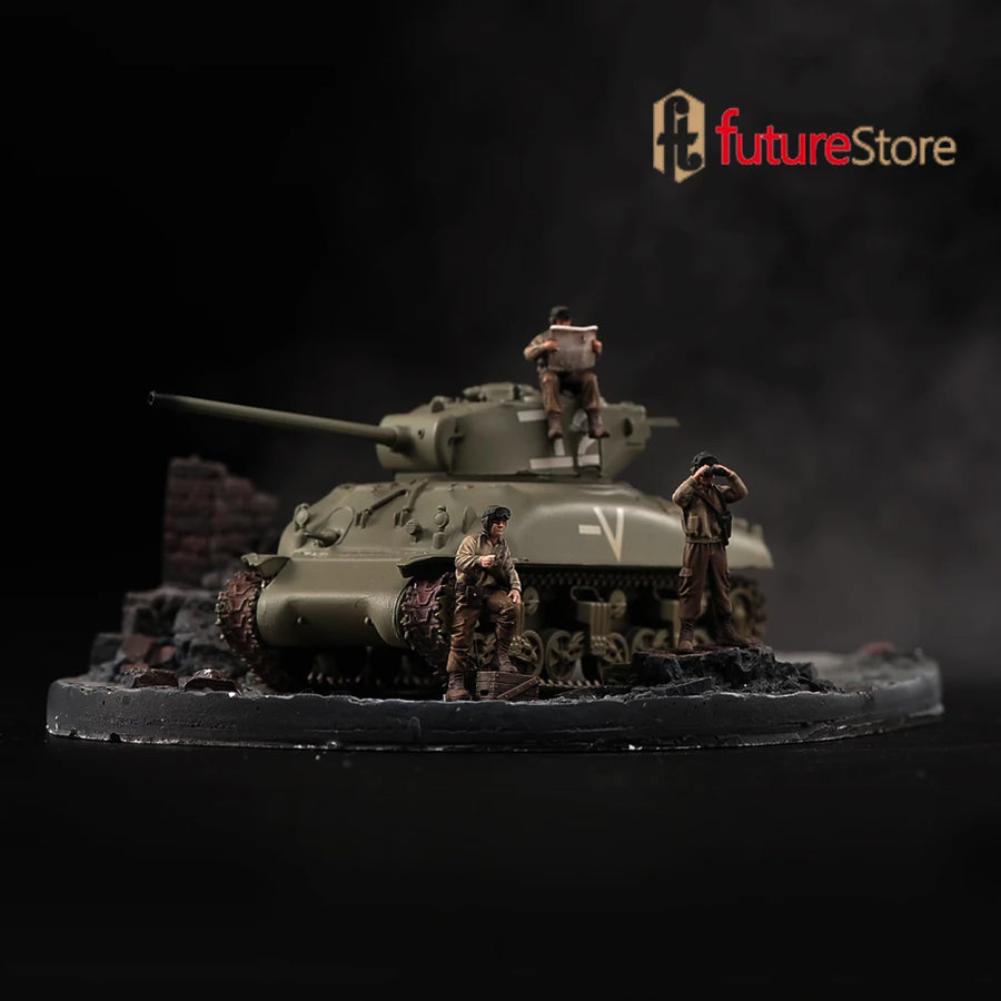 WWII Soldier Set 3-Figure Diorama 1/72 Resin Character Models - 1/72 resin model view 5