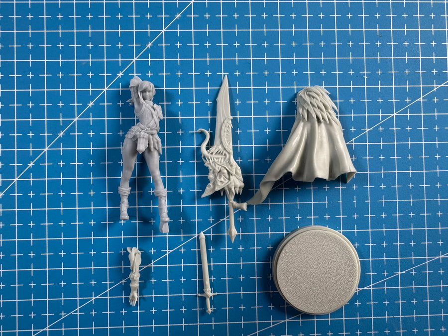 Female Warrior with Sword and Shield 40mm Resin Figure Kit - 40mm resin model view 2