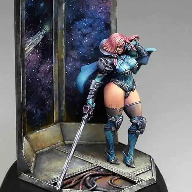 Space Warrior Female with Sword 38mm Resin Figure Kit - 38mm resin model view 2