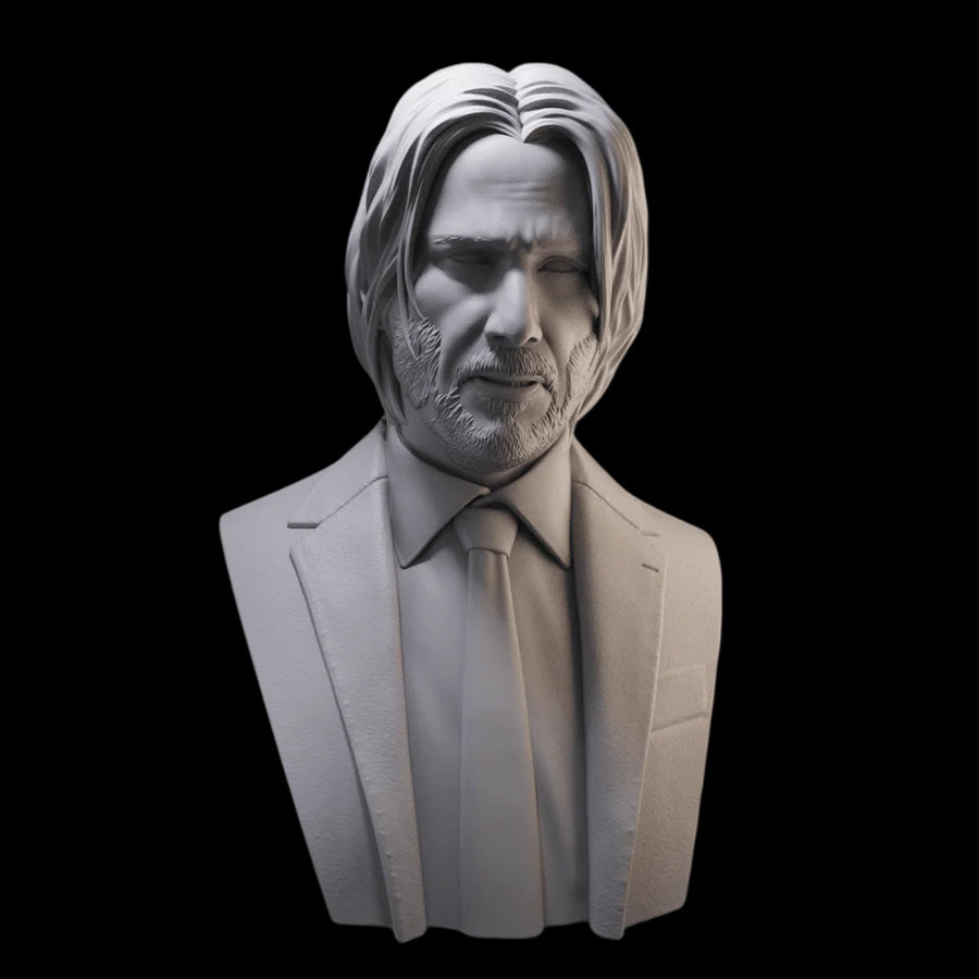 Long-Haired Man Portrait Bust 55mm Resin Figure - 55mm resin model view 2