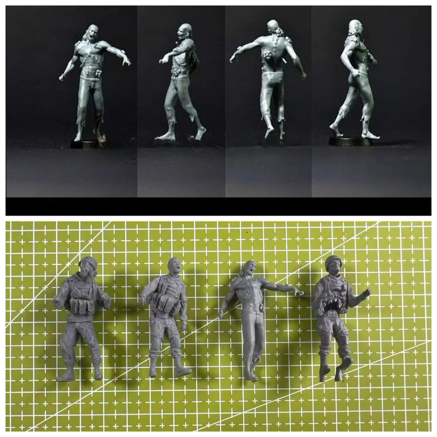 Modern US Tactical Infantry Squad 4-Pack 1/35 Resin Figure Kit - resin model view 2