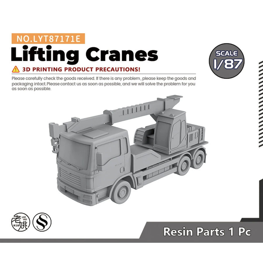 Yao's Studio LYT171E Hydraulic Crane Truck 1/64 Resin Model Kit Set - resin model view 3