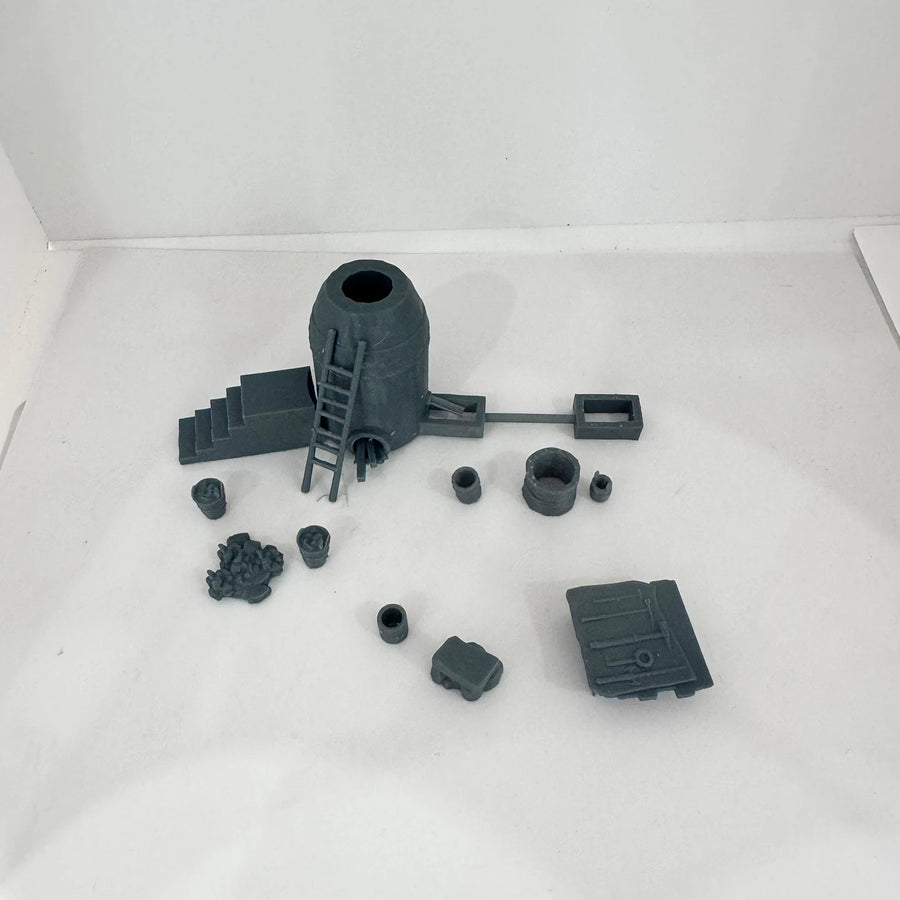 Ancient Blacksmith Shop with Forge 1/72 Resin Diorama Kit - 1/72 resin model view 3