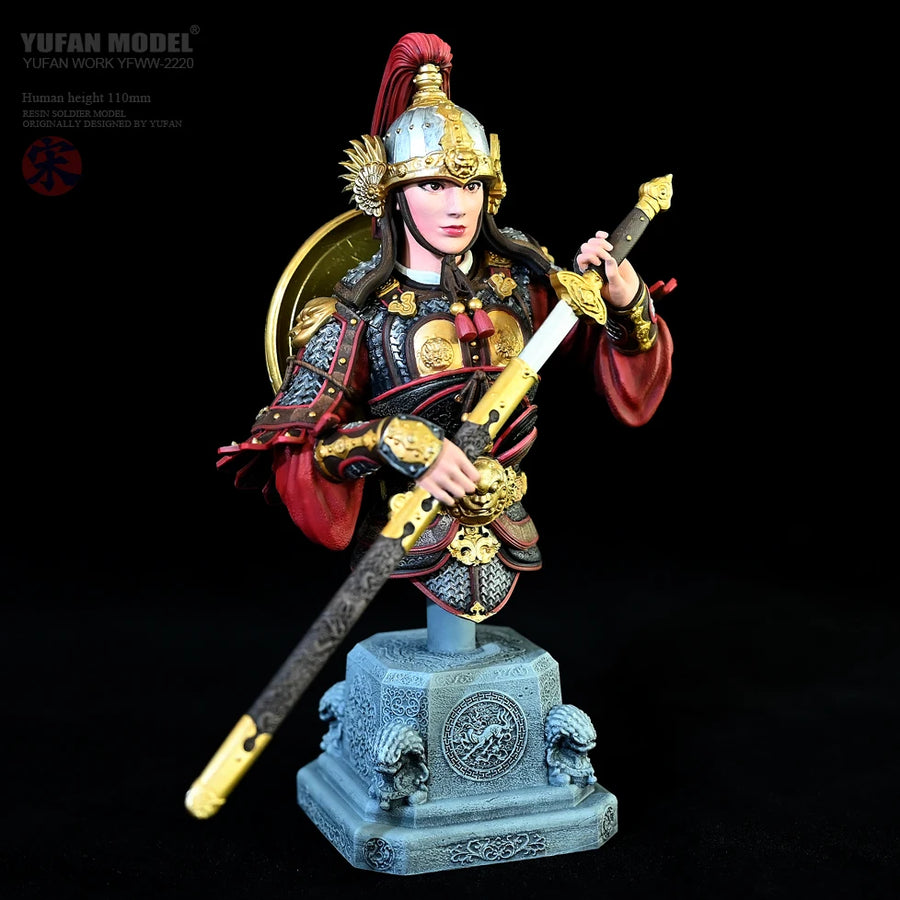 Ancient Chinese Warrior General 110mm Resin Bust Figure - 110mm resin model view 2
