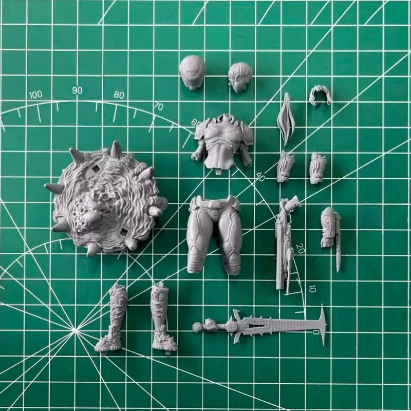 Sci-Fi Female Operator Power Armor with Rifle 1/24 Resin Figure Kit - resin model view 4