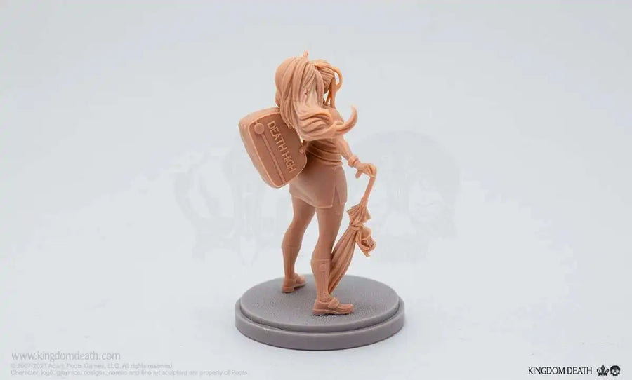 Anime Style Female Civilian with Umbrella & Backpack 28mm Resin Figure Kit - resin model view 4