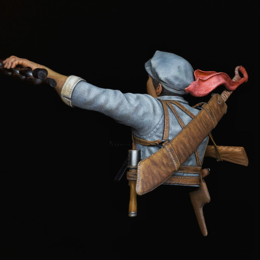 Modern Chinese Army Soldier Luding Bridge Battle Resin Bust Figure Kit - resin model view 2