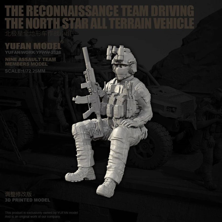 Modern US Special Forces Tactical Team 9-Figure 1/72 Resin Kit - resin model view 5