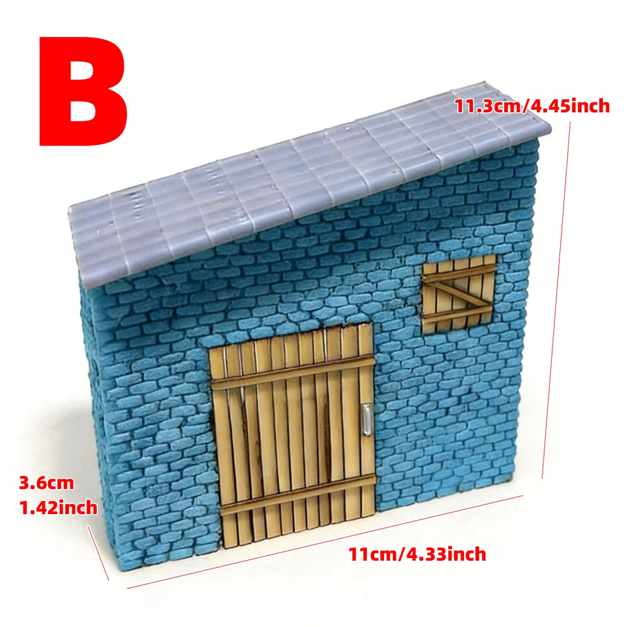 Medieval Half-Timbered Warehouse with Blue Brick Base 1/35 Resin Kit - 1/35 resin model view 4
