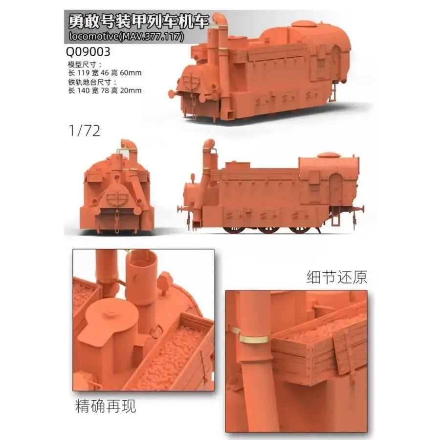 Polish Armored Train P.P.2 Smiaiy 1/72 Resin Model Kit - 1/72 resin model view 2